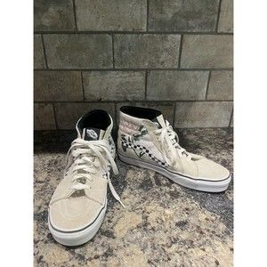 Vans High Flower Rose Women's 11 Mens 9.5 Skateboard Shoes Checkered Logo 500714